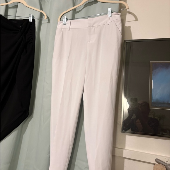 Alice + Olivia women’s slim tailored White ankle pants tailored cropped stretch - Picture 5 of 10